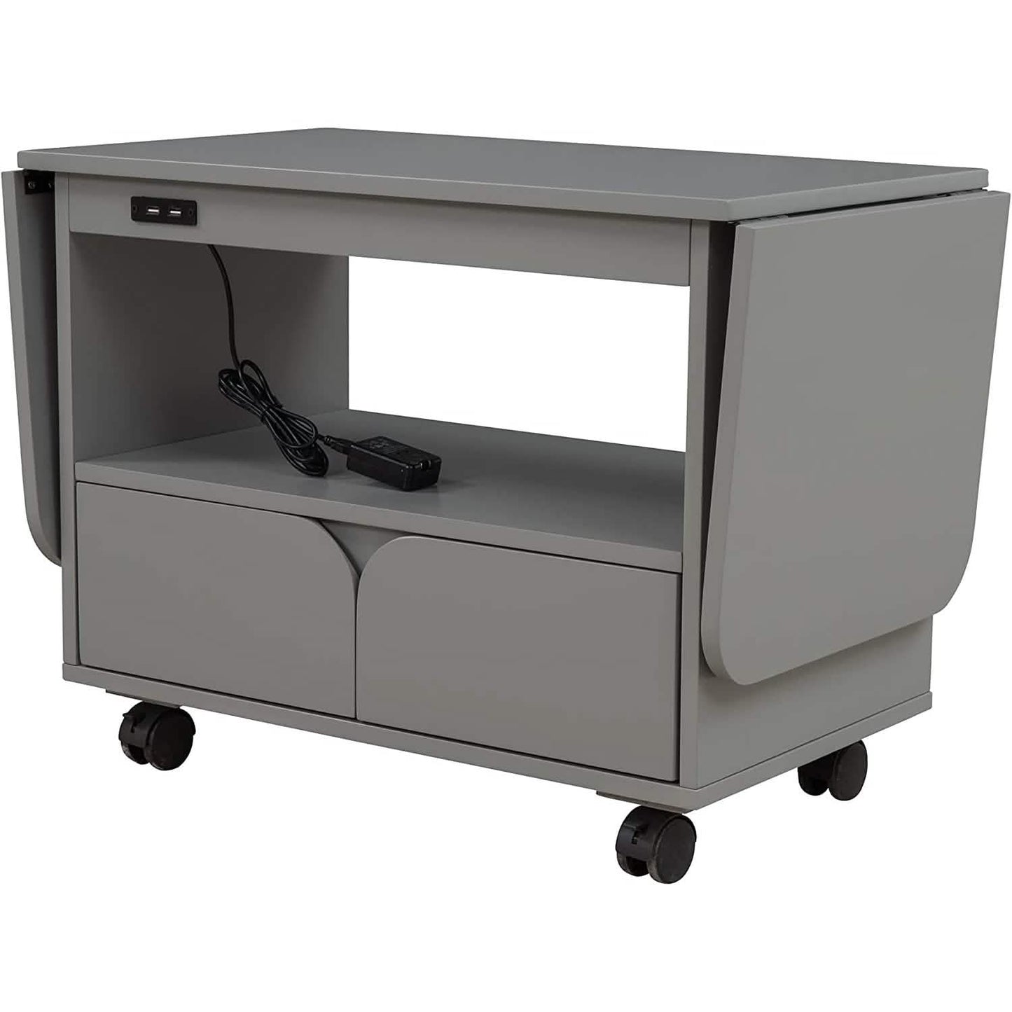 Nightstand with USB Port and Foldable Tabletop