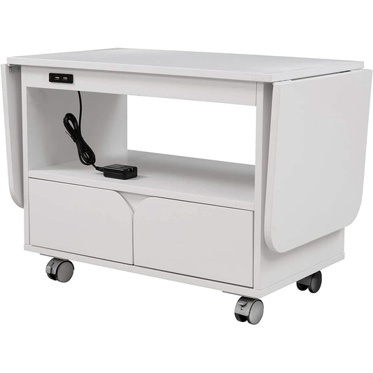 Nightstand with USB Port and Foldable Tabletop