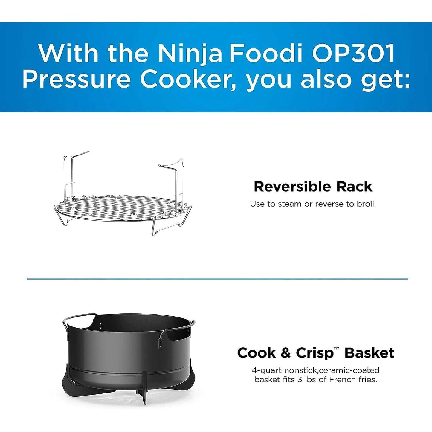 Ninja Pressure Cookers & Canners, 6.5 qt, Black (Refurbished)