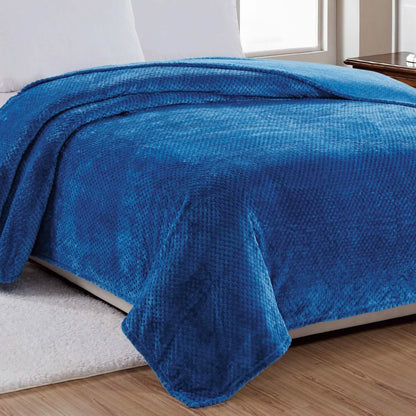 Noble House Solid Color Popcorn Microfiber Blanket