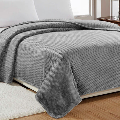 Noble House Solid Color Popcorn Microfiber Blanket