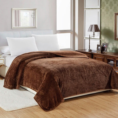Noble House Solid Color Popcorn Microfiber Blanket