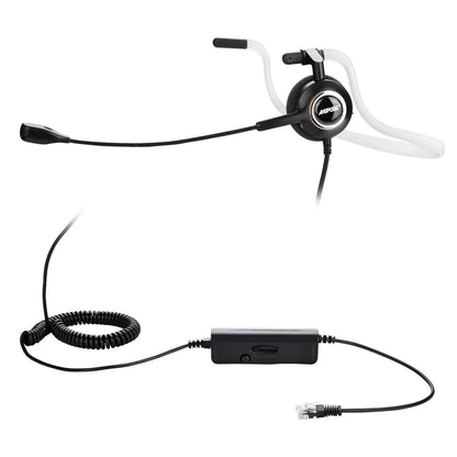 Noise Canceling Headset Convertible RJ9 Earphone with Microphone Adaptor