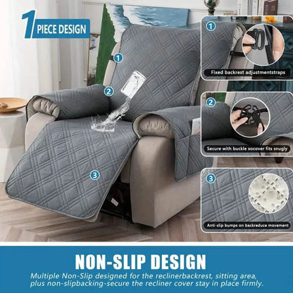 Non Slip Recliner Chair Cover, Washable Reclining Chair/Furniture Protector