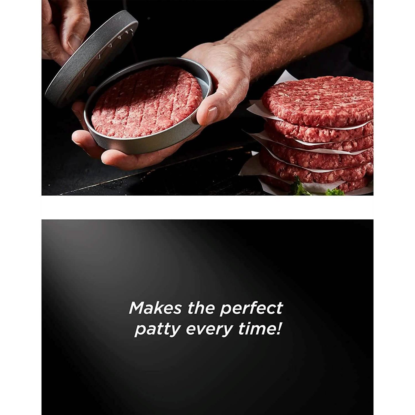 Non-Stick Aluminum Hamburger Press Patty Maker BBQ Burger Mold “Dad Grill Boss”