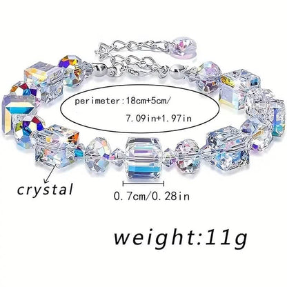 Northern Lights Artificial Crystal Bracelet 7"+ 2" Extension Chain