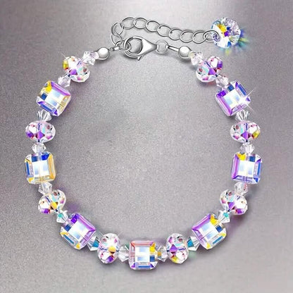 Northern Lights Artificial Crystal Bracelet 7"+ 2" Extension Chain