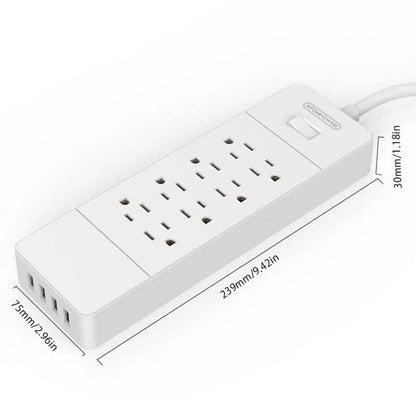 NTON Power USP US Electric Plug 8 AC Power Outlet with USB Charger