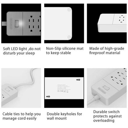NTON Power USP US Electric Plug 8 AC Power Outlet with USB Charger