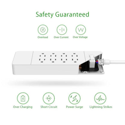 NTON Power USP US Electric Plug 8 AC Power Outlet with USB Charger