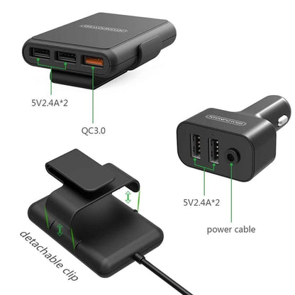 NTONPOWER 5 USB Ports Car Charger with 1.8 Extension Cable