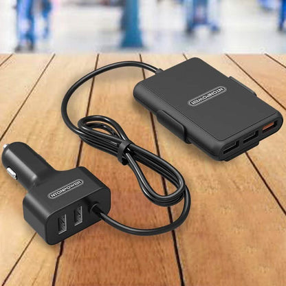 NTONPOWER 5 USB Ports Car Charger with 1.8 Extension Cable