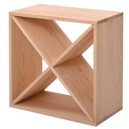 NuFazes 24 Bottles Holder Wine Rack Solid Wood Stackable Storage Cube Tabletop Champagne