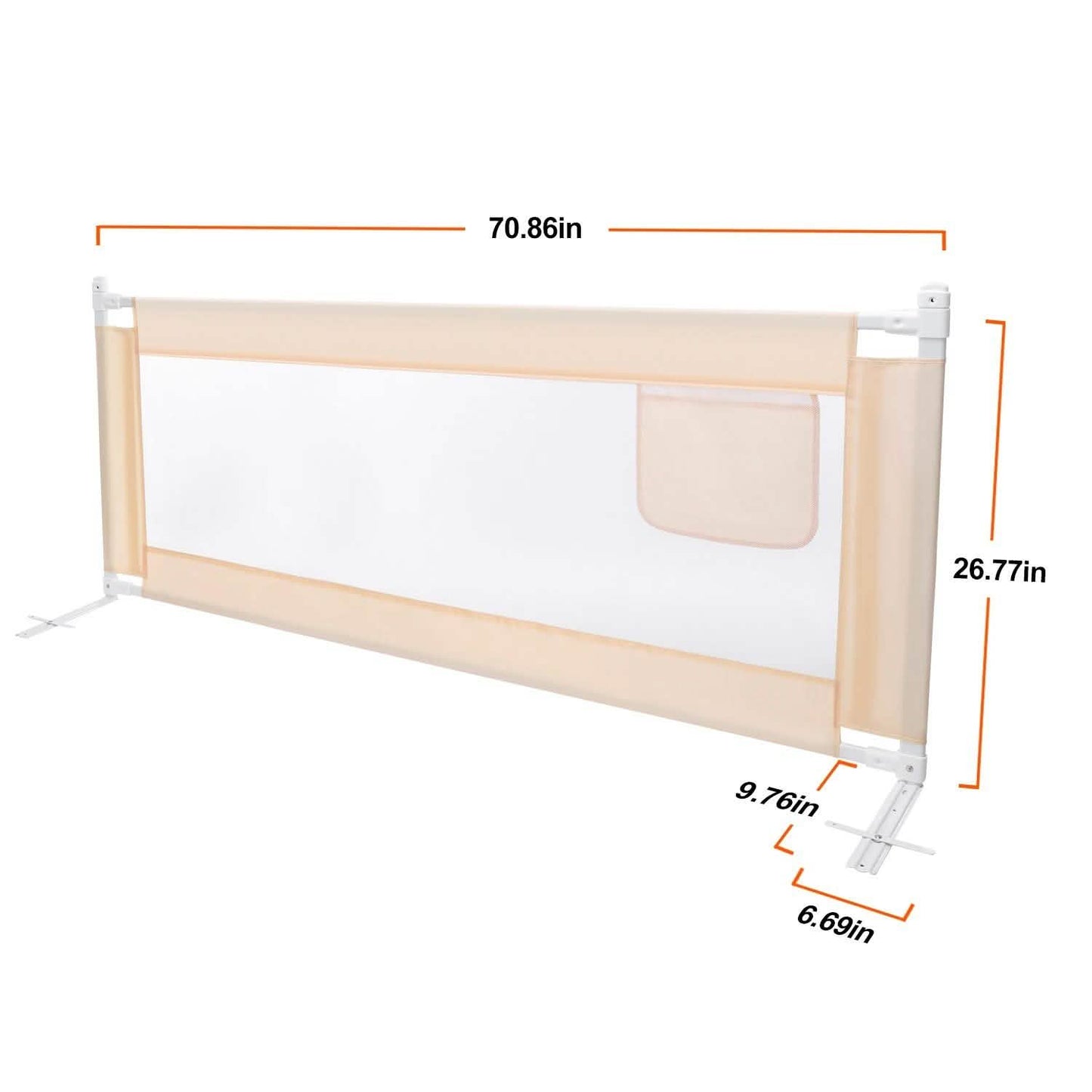 Odoland 70in Foldable Baby Toddler Safety Bed Rail Anti Falling Guard