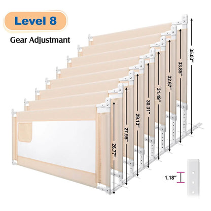 Odoland 70in Foldable Baby Toddler Safety Bed Rail Anti Falling Guard