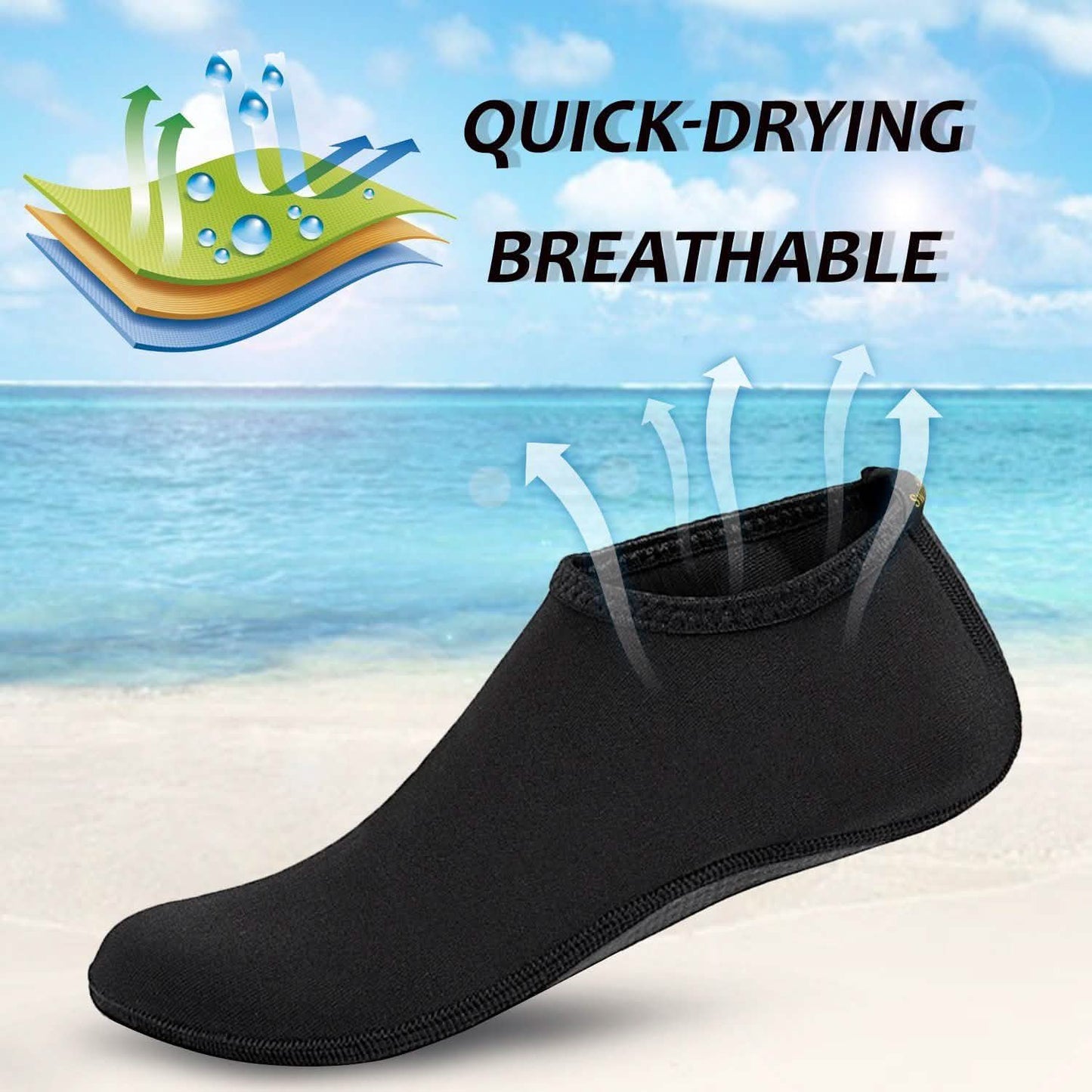 Odoland Men Women Water Skin Shoes