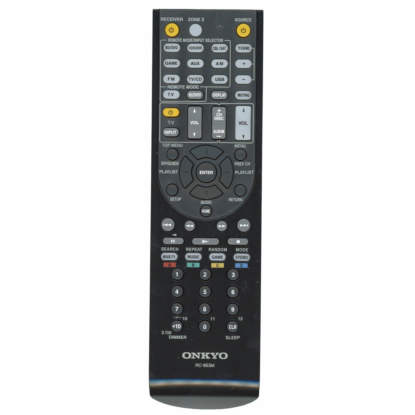 Onkyo RC863M Receiver Remote Control | RC-863M