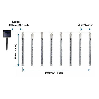 Outdoor Solar Meteor Christmas String Lights