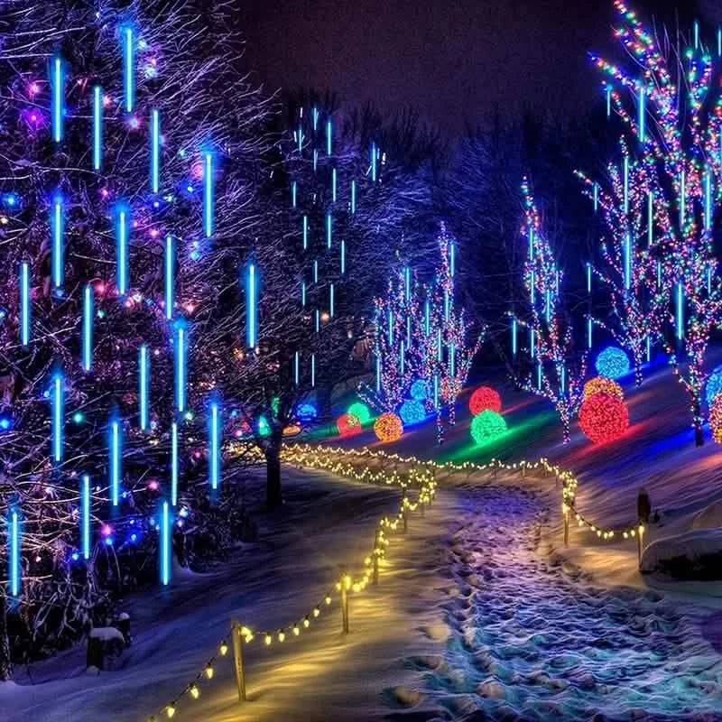 Outdoor Solar Meteor Christmas String Lights