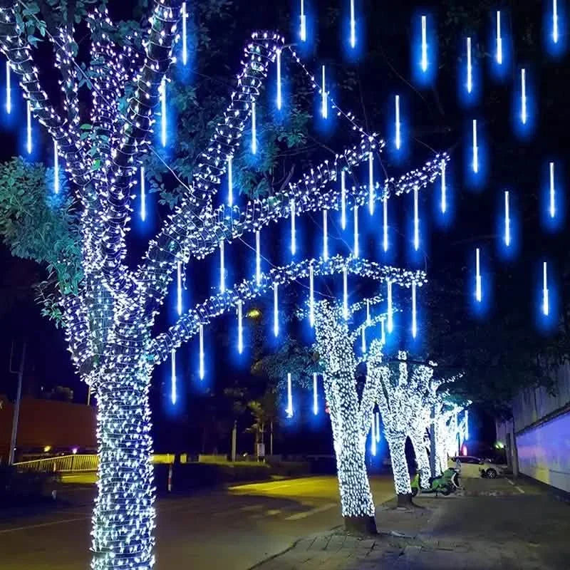 Outdoor Solar Meteor Christmas String Lights