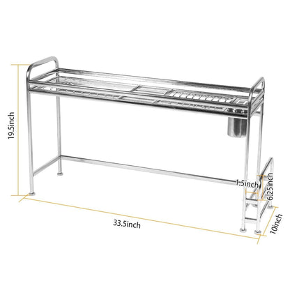 Over Sink Dish Drying Rack with Cutlery Holder