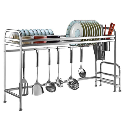 Over Sink Dish Drying Rack with Cutlery Holder