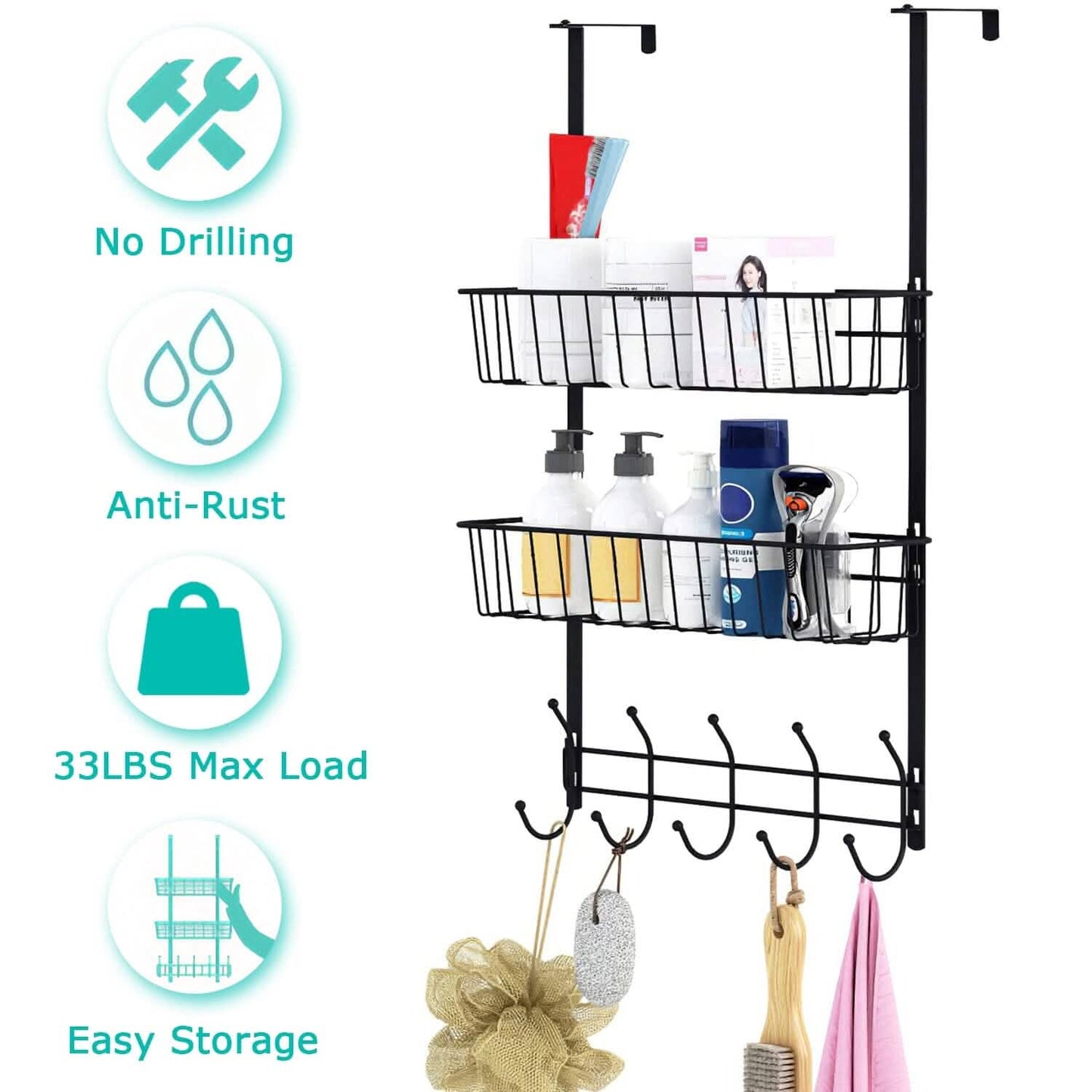 Over The Door Hooks Organizer