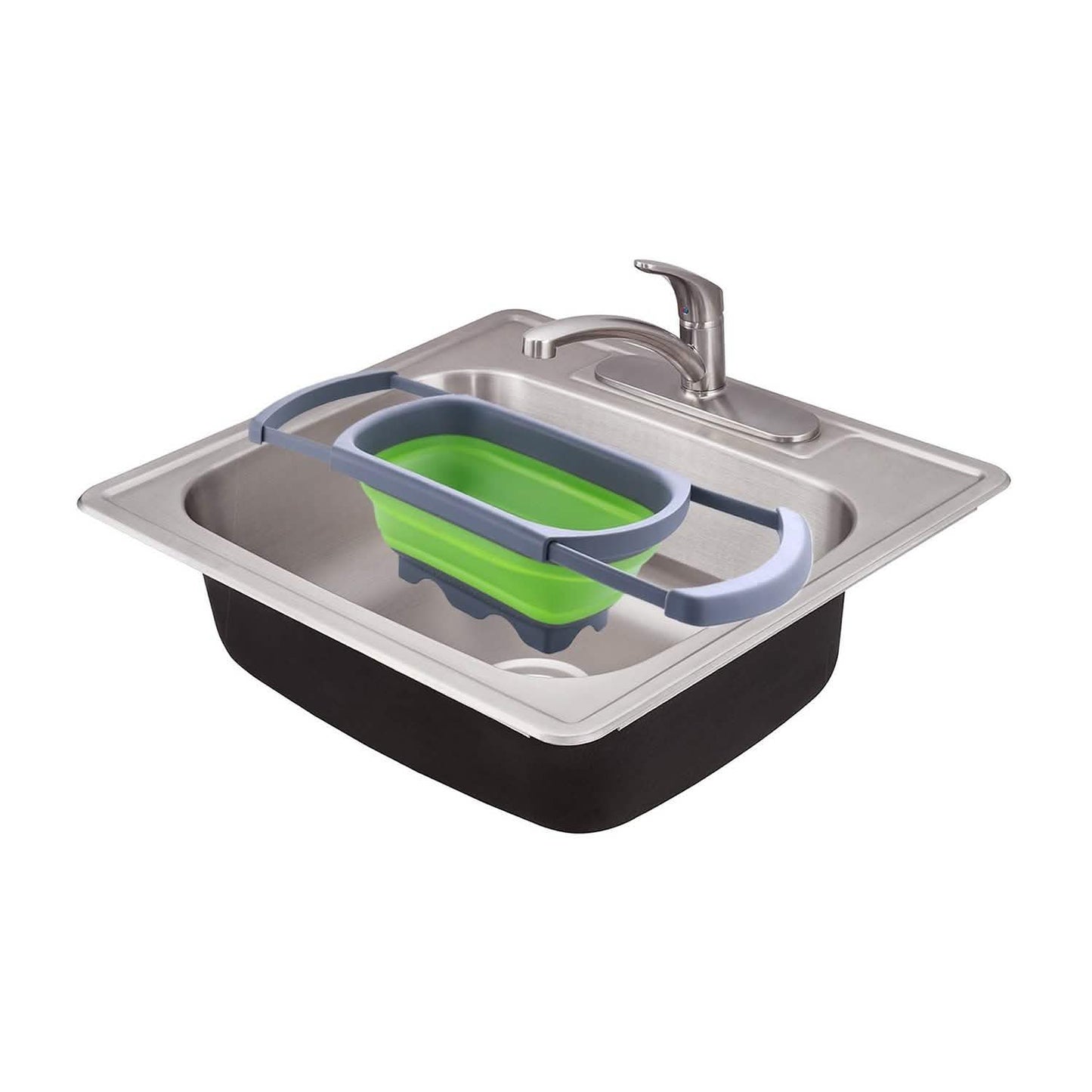 Over-The-Sink Collapsible Colander With Extendable Handles