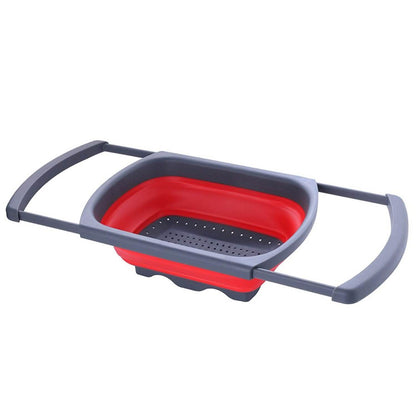 Over-The-Sink Collapsible Colander With Extendable Handles