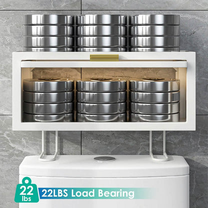 Over the Toilet Storage Cabinet with Dust-Proof Transparent Magnetic Door Side Opening