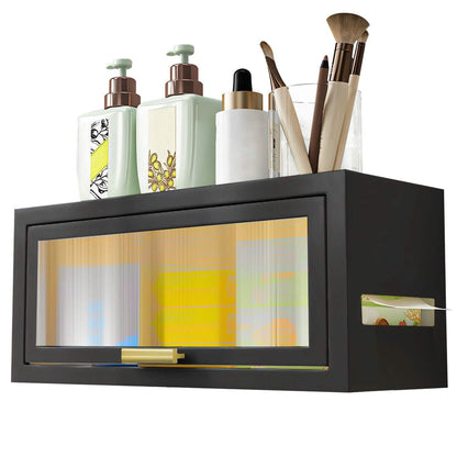 Over the Toilet Storage Cabinet with Dust-Proof Transparent Magnetic Door Side Opening