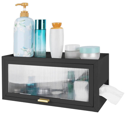 Over the Toilet Storage Cabinet with Dust-Proof Transparent Magnetic Door Side Opening