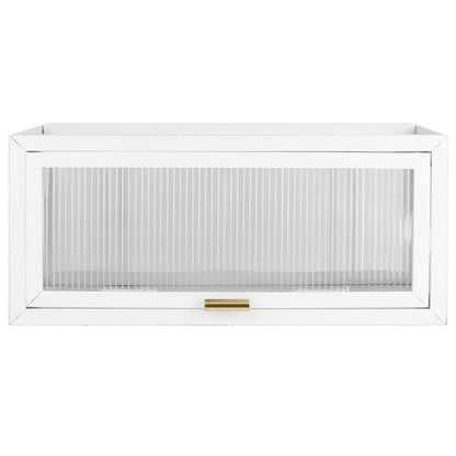 Over the Toilet Storage Cabinet with Dust-Proof Transparent Magnetic Door Side Opening