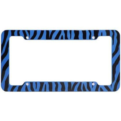 OxGord Plastic License Plate Frame with Zebra/Tiger Stripes