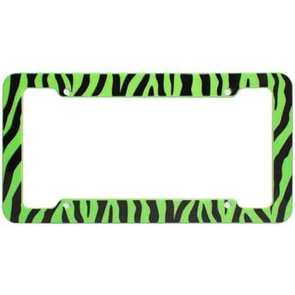 OxGord Plastic License Plate Frame with Zebra/Tiger Stripes