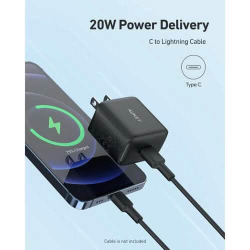 PA-R1S Swift Charger with PD & QC 3.0 USB C 20W Black
