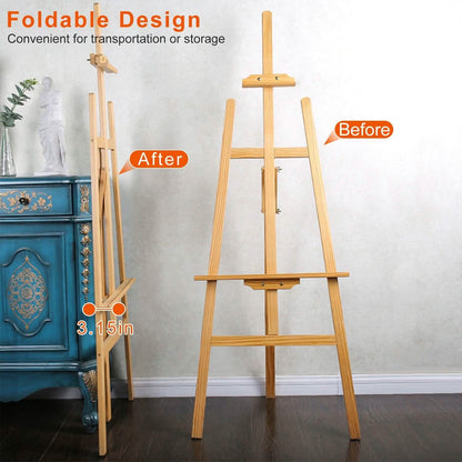 Painting Easel Stand Wooden Inclinable A Frame Tripod