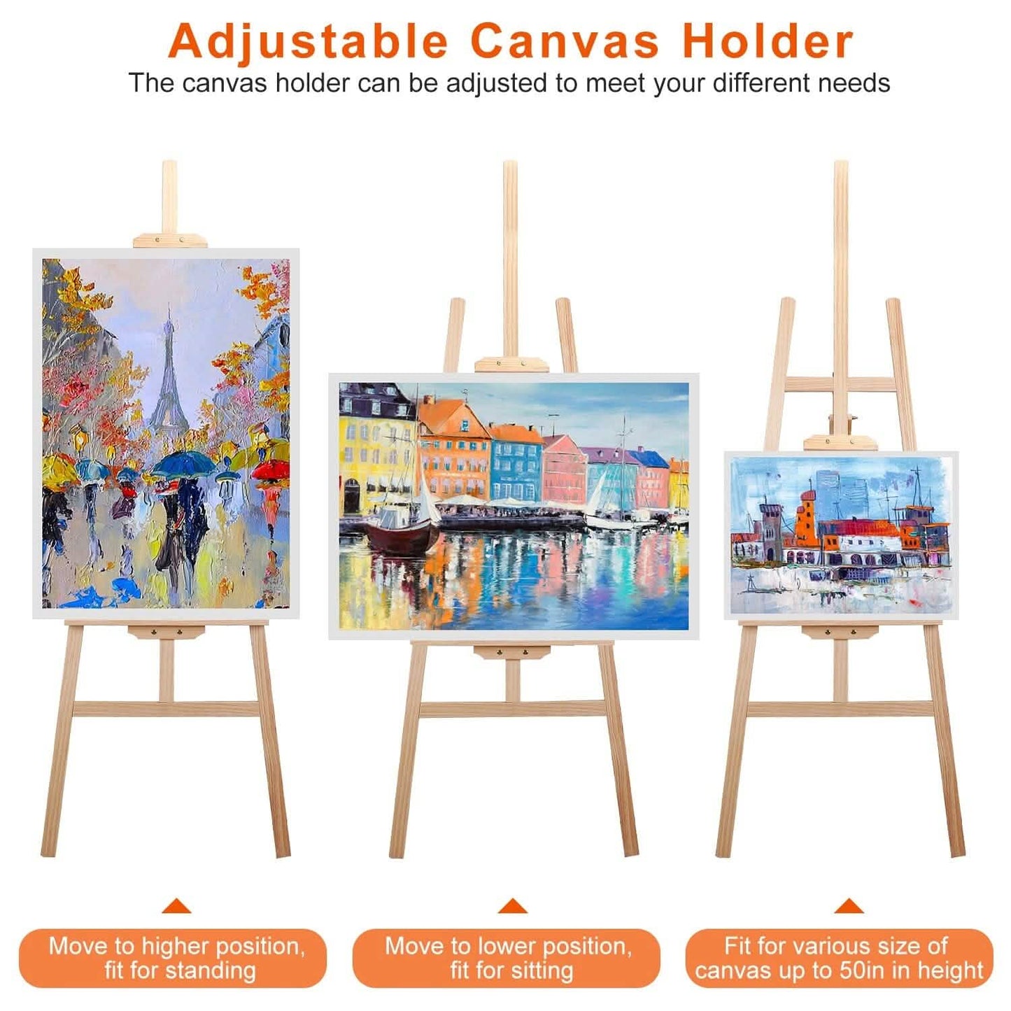 Painting Easel Stand Wooden Inclinable A Frame Tripod