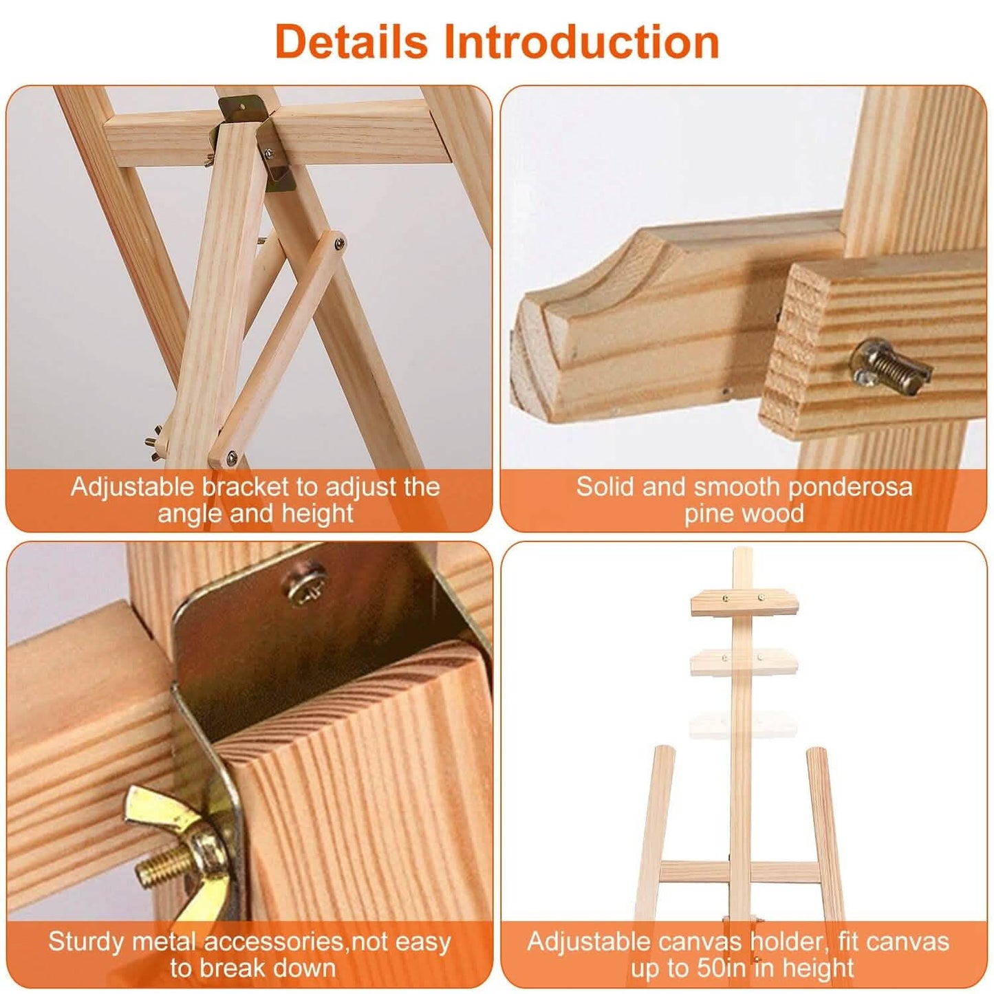 Painting Easel Stand Wooden Inclinable A Frame Tripod