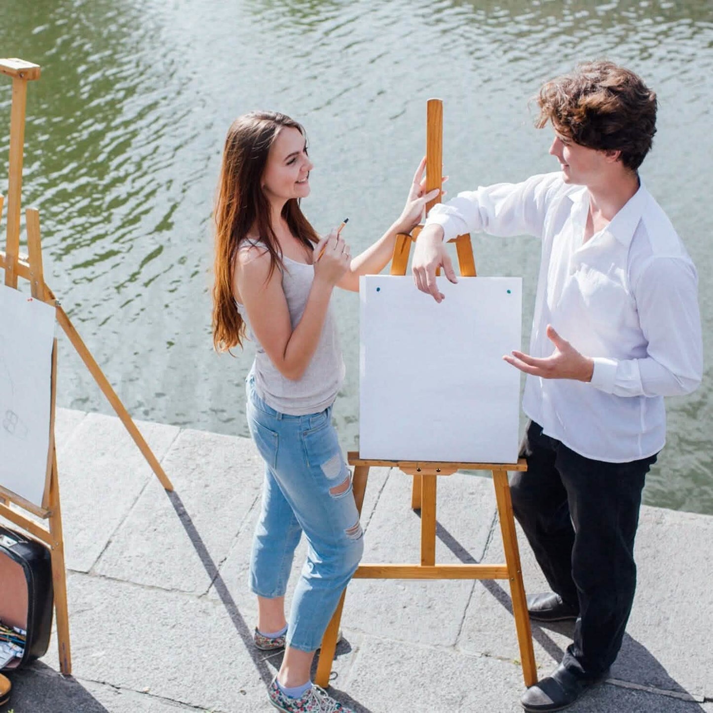 Painting Easel Stand Wooden Inclinable A Frame Tripod