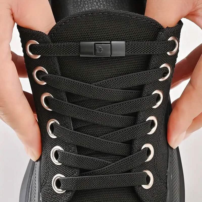 Pair of Free-Tie Shoelaces with 2 Buckles