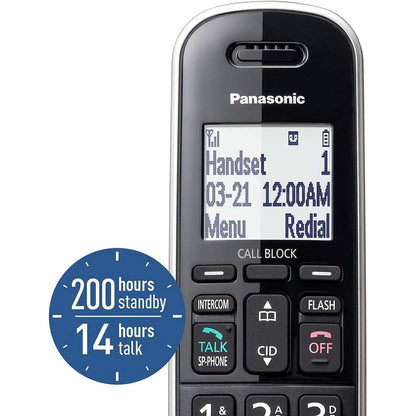 Panasonic Expandable Corded/Cordless Phone System with Answering Machine and One Touch Call Blocking – 2 Handsets  (Refurbished)