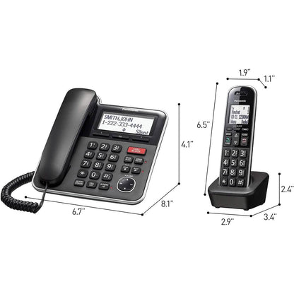 Panasonic Expandable Corded/Cordless Phone System with Answering Machine and One Touch Call Blocking – 2 Handsets  (Refurbished)