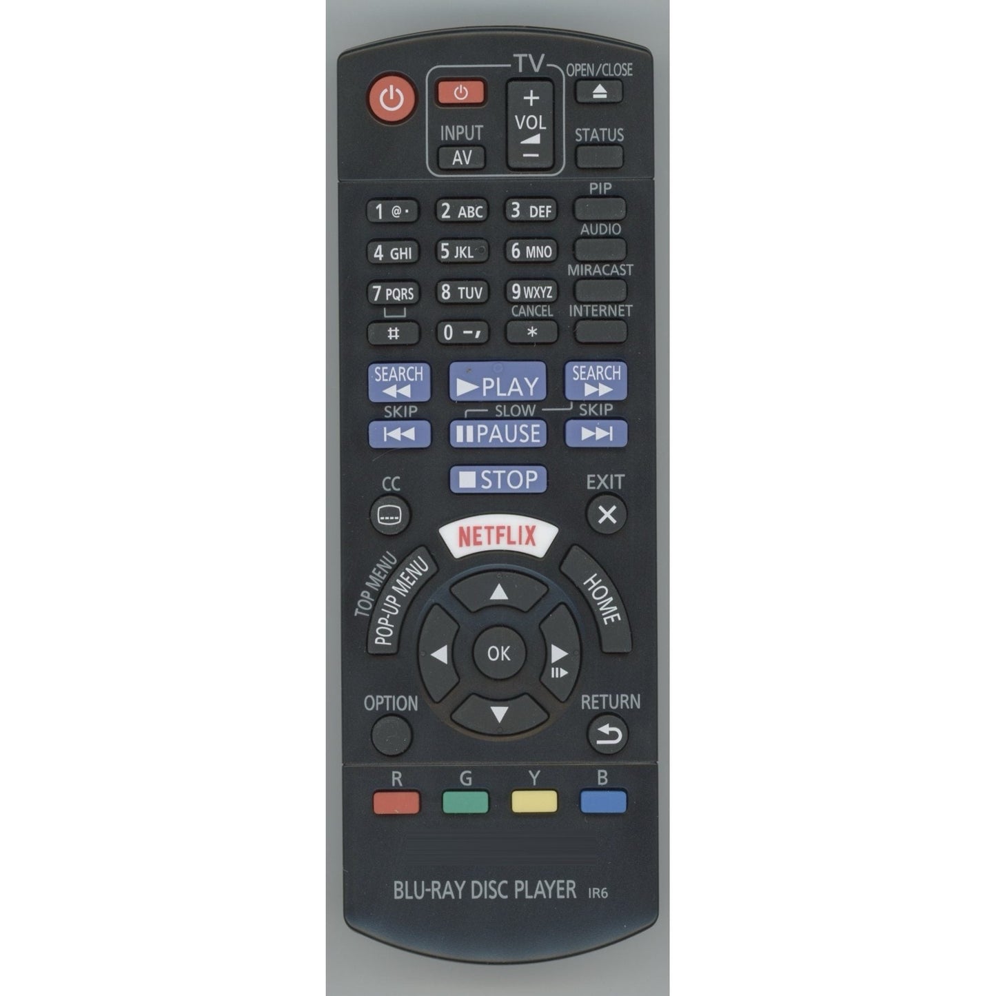 Panasonic N2QAYB001023 Blu-ray Remote Control