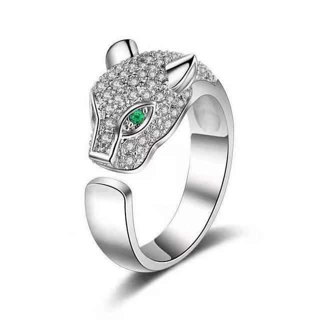 Panther Ring Metal Leopard Rings Cubic Zirconia