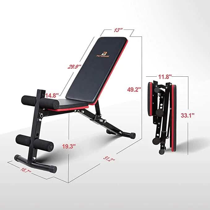 PAPABABE Workout Bench with Upgraded Wider Backrest for Bench Press Full Body Workout