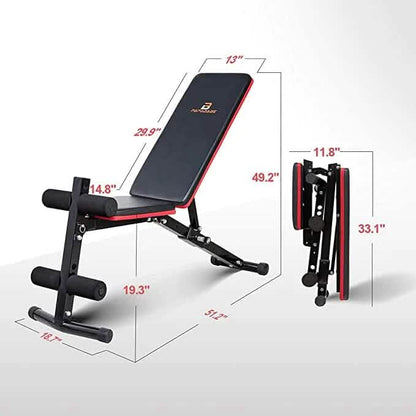 PAPABABE Workout Bench with Upgraded Wider Backrest for Bench Press Full Body Workout