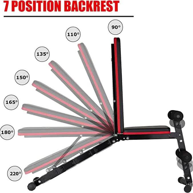PAPABABE Workout Bench with Upgraded Wider Backrest for Bench Press Full Body Workout