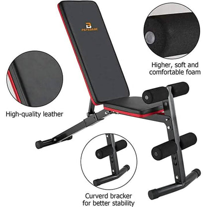 PAPABABE Workout Bench with Upgraded Wider Backrest for Bench Press Full Body Workout