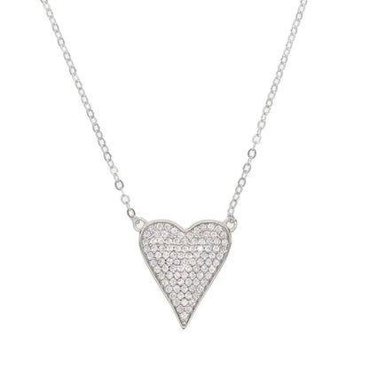Pave Elongated Heart Necklace